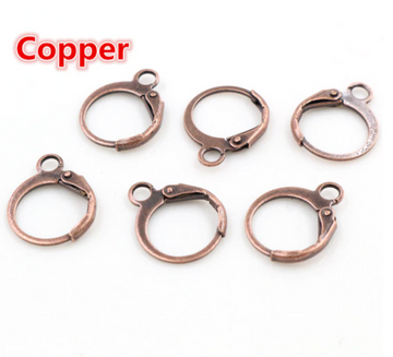 4pcs, 14x12mm,  High Quality Lead Free and Nickel Free Copper French Earwire Leverback earring - choose your colour